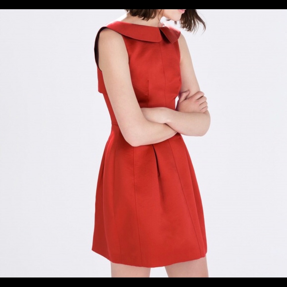 Zara red collar dress